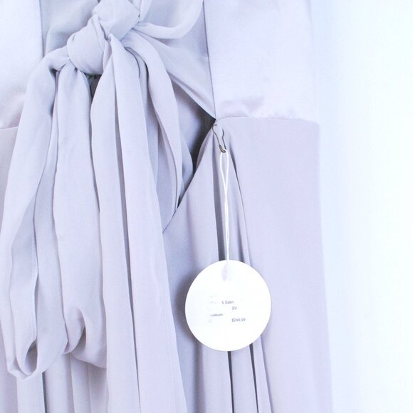 NWT Sorella Vita Satin and Chiffon Bridesmaid Dress Platinum Wedding Gala Ball - Picture 9 of 16